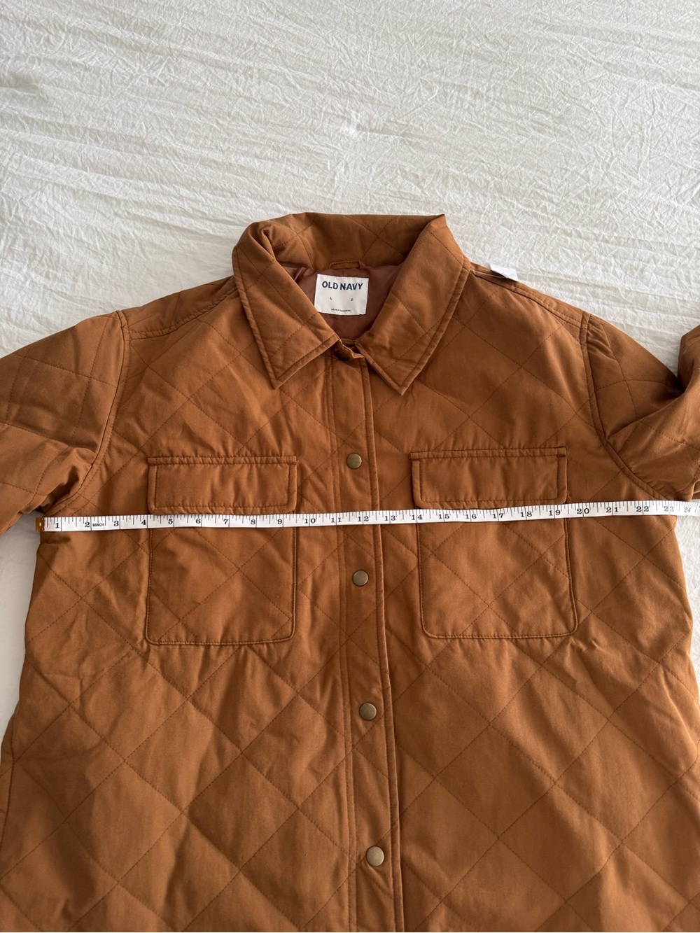 Old Navy NWT Quilted Brown Women's Utility Jacket Brown Shacket - Picture 12 of 14